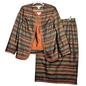 Nina Drake 3 Piece midi skirt Suit Set Womens 16 career midi skirt jacket blouse